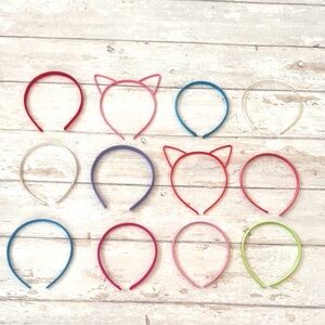 Girls Kids 16ct Headband Hair Accessories Cat Ears Pink Red Assorted Colors Lot